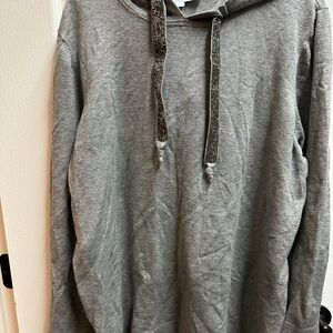 Chicos womens Gray Hoodie with Glitter Accents size XXL/ NWOT B141